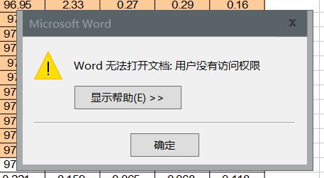 Word無法導入Excel 提示：用戶沒有訪問權限 該怎么辦？