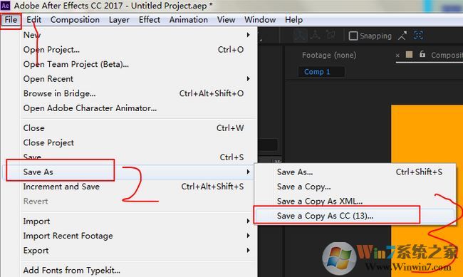 ae 2017保存低版本？ae保存為低版本圖文教程