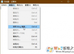 Win10記事本菜單中使用bing搜索怎么刪除？