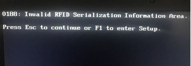 筆記本無(wú)法開(kāi)機(jī) 0188:Invalid RFID Serialization Information Area解決方法