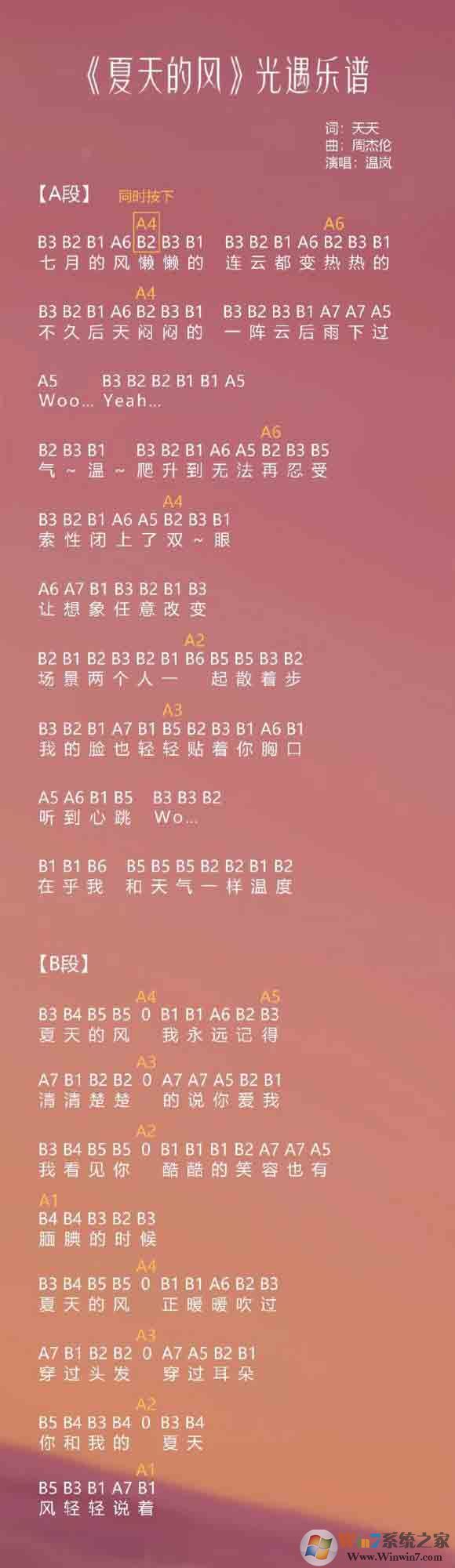 光遇簡譜《夏天的風(fēng)》怎么彈？光遇簡譜大全