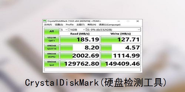 Crystaldiskmark(硬盤檢測(cè)工具)截圖